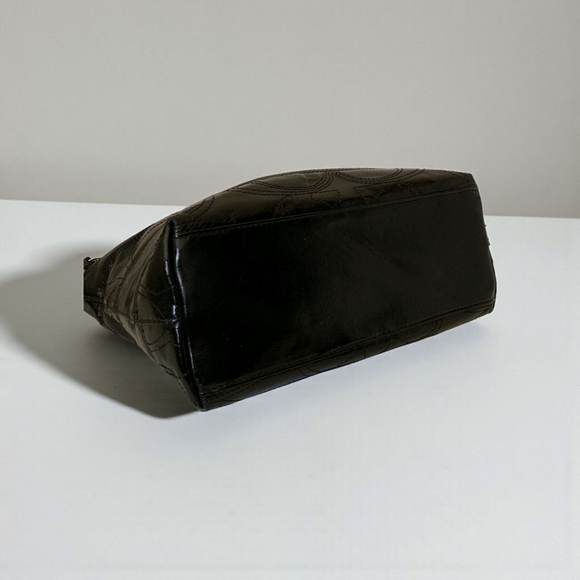 Coach Black Patent Leather Signature C Tote Shoulder Bag - Picture 7 of 9